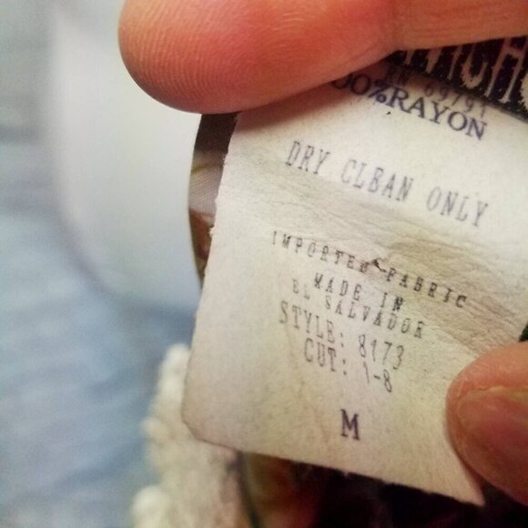 Vtg 80s Sara Michelle floral lace collar pearl button cottagecore blouse - Picture 9 of 9